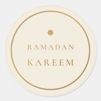 Ramadan Kareem Elegant Creme Gold Aufkleber