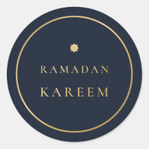 Ramadan Kareem Elegant Navy Gold Aufkleber