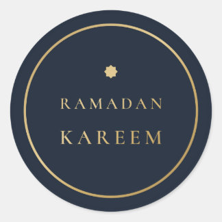 Ramadan Kareem Elegant Navy Gold Aufkleber