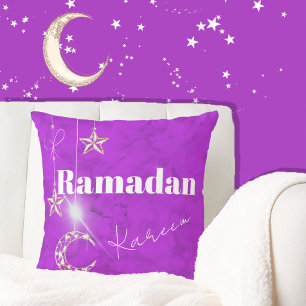 Ramadan Kareem Elegante Lila Mondstars Kissen