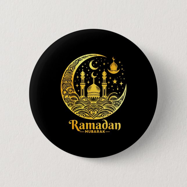 Ramadan Kareem Frohes Fasten Ramadan Mubarak Islam Button (Vorderseite)