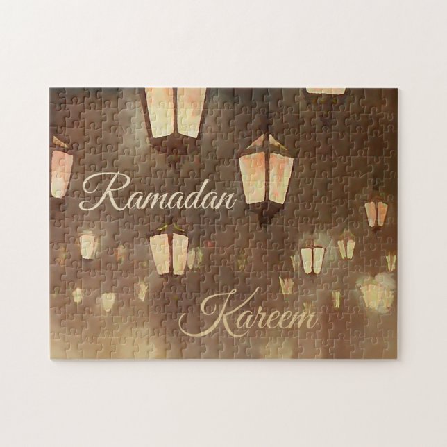 Ramadan Kareem - Gemälde mit Lamparden Puzzle (Horizontal)