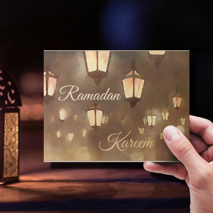 Ramadan Kareem - Gemälde mit Lampen Postkarte