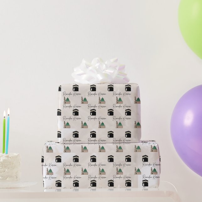 Ramadan Kareem-Geschenkpapier – Kaaba & Masjid  Geschenkpapier (Partygeschenke)