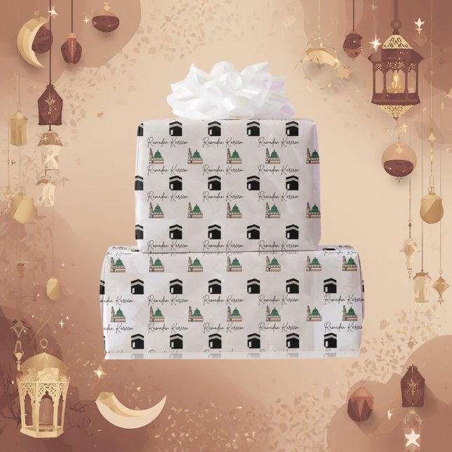 Ramadan Kareem-Geschenkpapier – Kaaba & Masjid  Geschenkpapier (Von Creator hochgeladen)