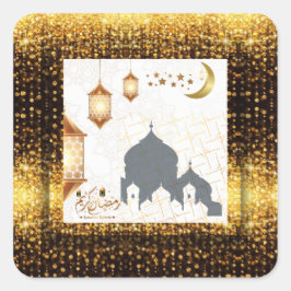Ramadan Kareem golden Quadratischer Aufkleber