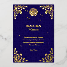 Ramadan Kareem Goldfolie Islamische Einladung