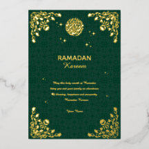 Ramadan Kareem Goldfolie Islamische Einladung