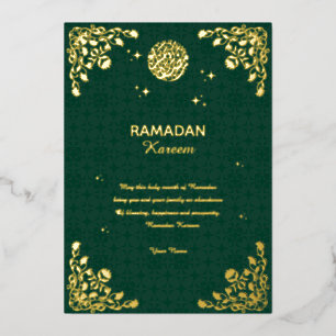 Ramadan Kareem Goldfolie Islamische Einladung