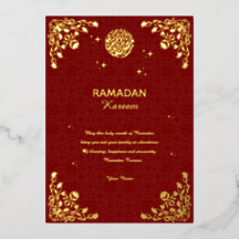 Ramadan Kareem Goldfolie Islamische Einladungskart