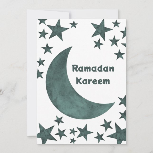 Ramadan Kareem Halbmond Islam Mubarak Stars Einladung (Vorderseite)