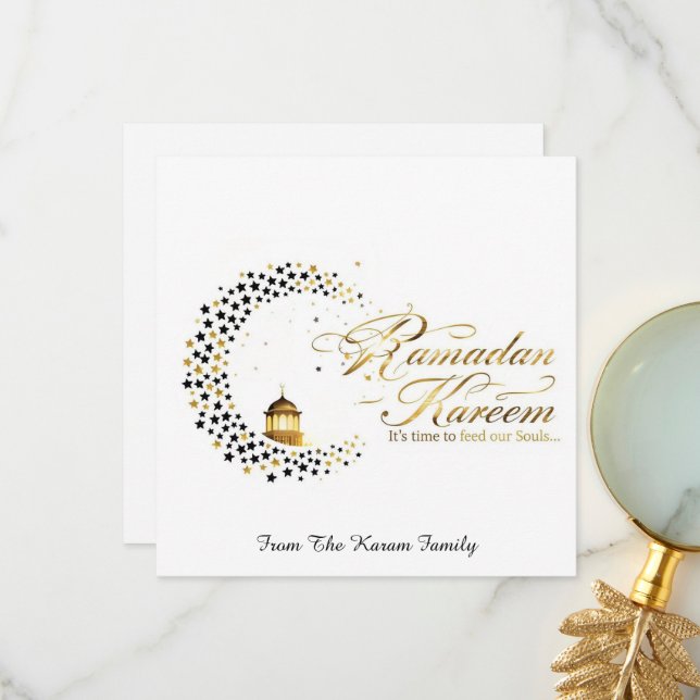 Ramadan Kareem holiday  Elegant  Card Dankeskarte (Vorderseite/Rückseite Beispiel)