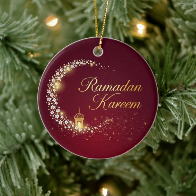 Ramadan Kareem holiday Personalized Card Keramik Ornament (Baum)