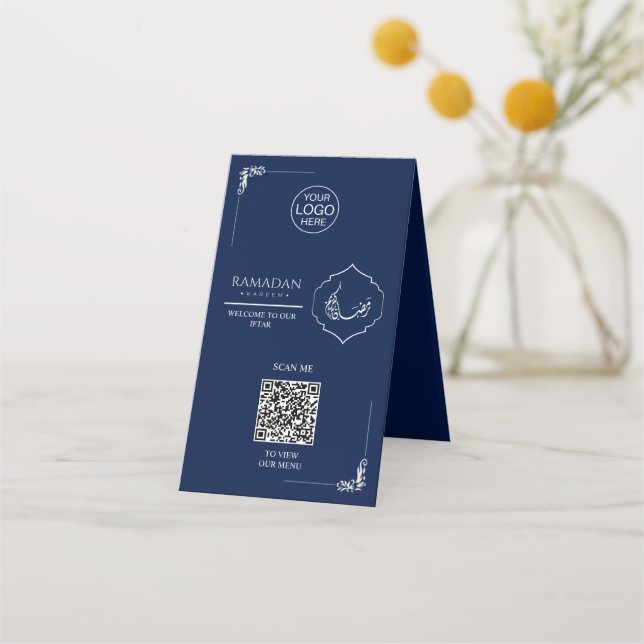 Ramadan Kareem Iftar QR-Code-Tischschild Treuekarte (Vorderseite)