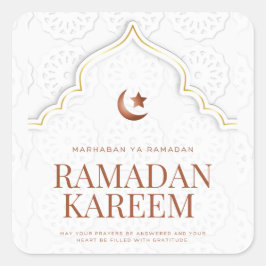Ramadan Kareem Islamische Bogenkunst Quadratischer Aufkleber