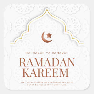 Ramadan Kareem Islamische Bogenkunst Quadratischer Aufkleber