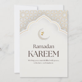 Ramadan Kareem Lantern & Crescent Art Feiertagskarte