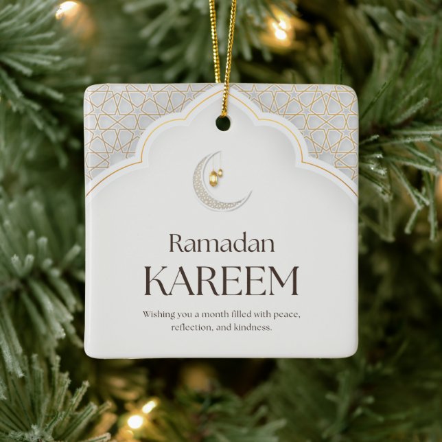 Ramadan Kareem Lantern & Crescent Art Keramikornament (Baum)