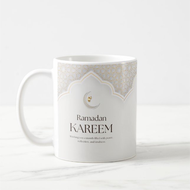 Ramadan Kareem Laterne und Halbmond-Kunst Kaffeetasse (Links)