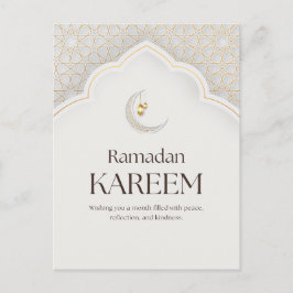 Ramadan Kareem Laterne und Halbmond-Kunst Postkarte