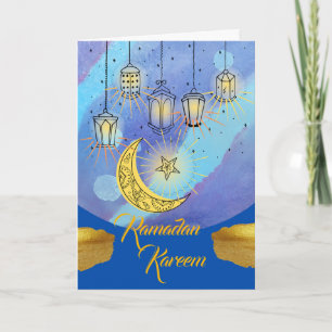 Ramadan Kareem Laternen bei Nacht Karte