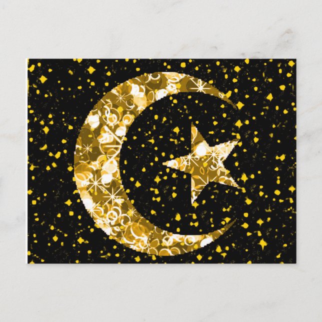 Ramadan Kareem Mond und Star Postkarte (Vorderseite)