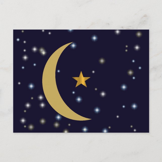 Ramadan Kareem Mond und Star Postkarte (Vorderseite)