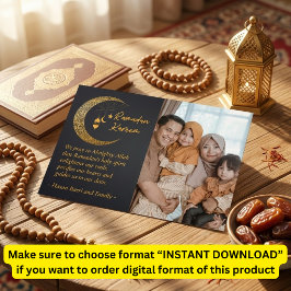 Ramadan Kareem Moon Personalisierter Foto Text Feiertagspostkarte