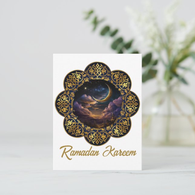 RAMADAN KAREEM MUBARAK 2024 EID MUBARAK POSTKARTE (Stehend Vorderseite)