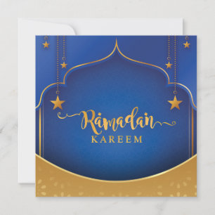 Ramadan Kareem Mubarak Blue & Golden Feiertagskarte
