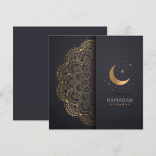 Ramadan Kareem Mubarak Golden Mandala Cresent Star Feiertagskarte