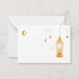 Ramadan Kareem Mubarak Holiday Card vorne & hinten Mitteilungskarte