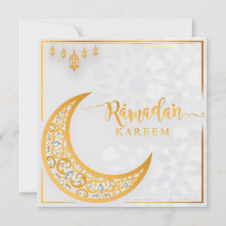 Ramadan Kareem Mubarak White & Golden 1 Feiertagskarte