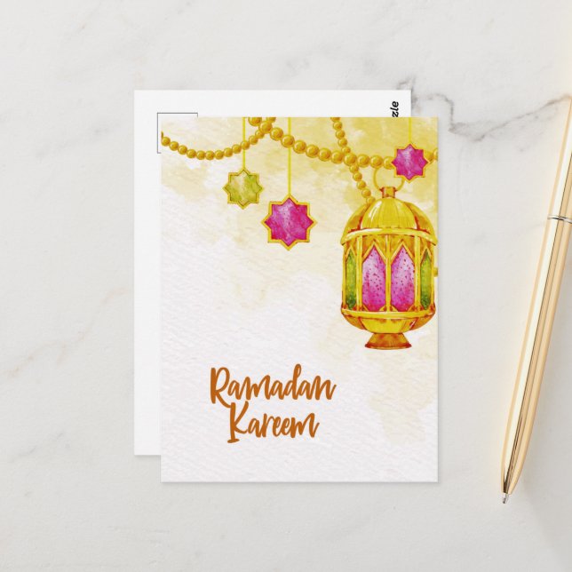 Ramadan Kareem Muslim Postcard Postkarte (Vorderseite/Rückseite Beispiel)