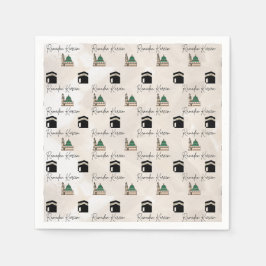 Ramadan Kareem Napkins – Kaaba & Masjid al Nabawi Serviette