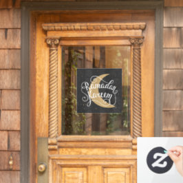 Ramadan Kareem Niedlich Schwarz-weiß Fensteraufkleber