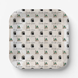 Ramadan Kareem Paper Plates Kaaba Masjid al Nabawi Pappteller