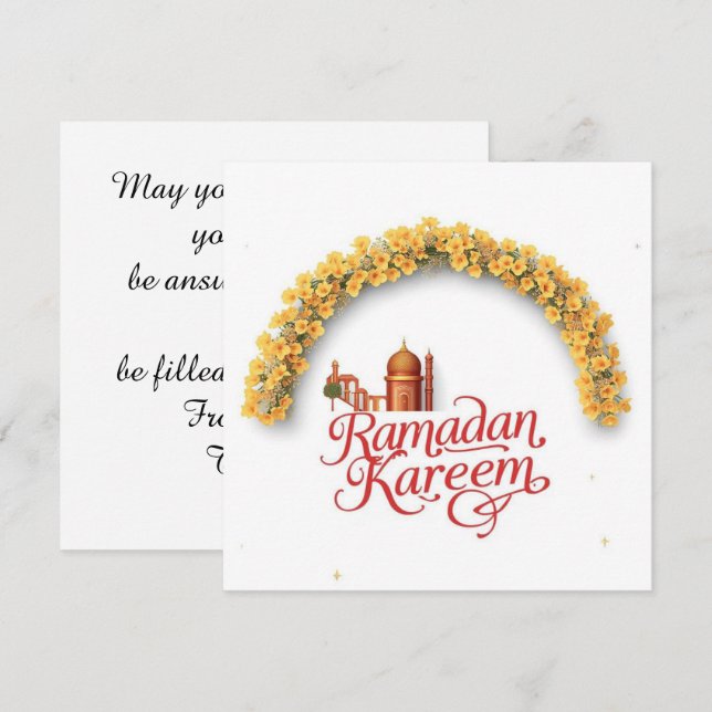 Ramadan Kareem Personalisierte Feiertagskarte (Vorne/Hinten)