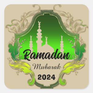 Ramadan Kareem personalisiertes Jahr 2026 Quadratischer Aufkleber