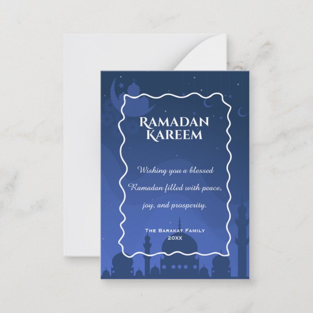 Ramadan Kareem Personalized Greeting Card | Elegan Mitteilungskarte (Vorderseite)