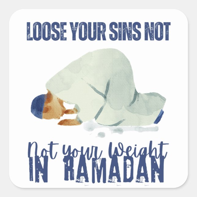 Ramadan Kareem Pray Quadratischer Aufkleber (Vorderseite)