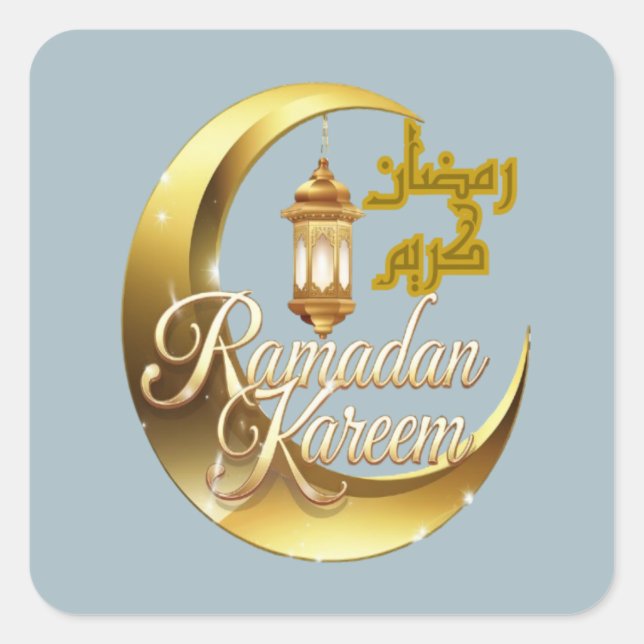 Ramadan Kareem Quadratischer Aufkleber (Vorderseite)