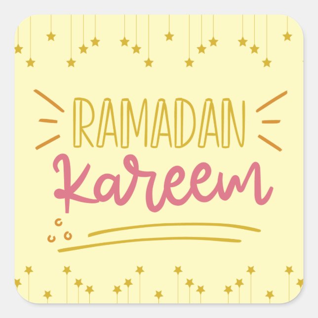 RAMADAN KAREEM QUADRATISCHER AUFKLEBER (Vorderseite)