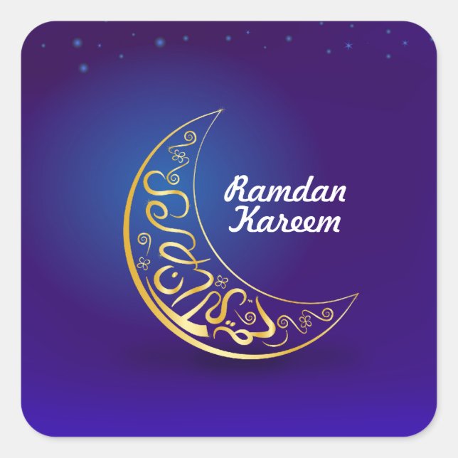 Ramadan Kareem Quadratischer Aufkleber (Vorderseite)