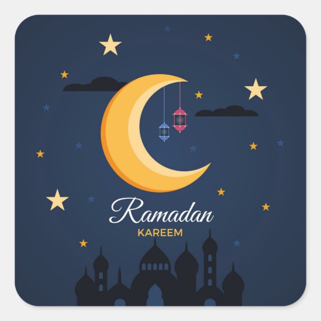 Ramadan Kareem Quadratischer Aufkleber (Vorderseite)