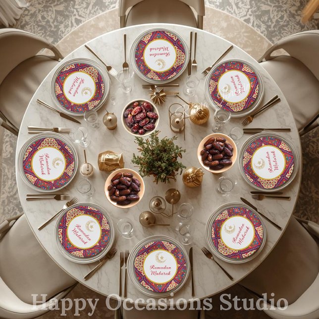 Ramadan Kareem Ramadan Mubarak Pappteller (Von Creator hochgeladen)