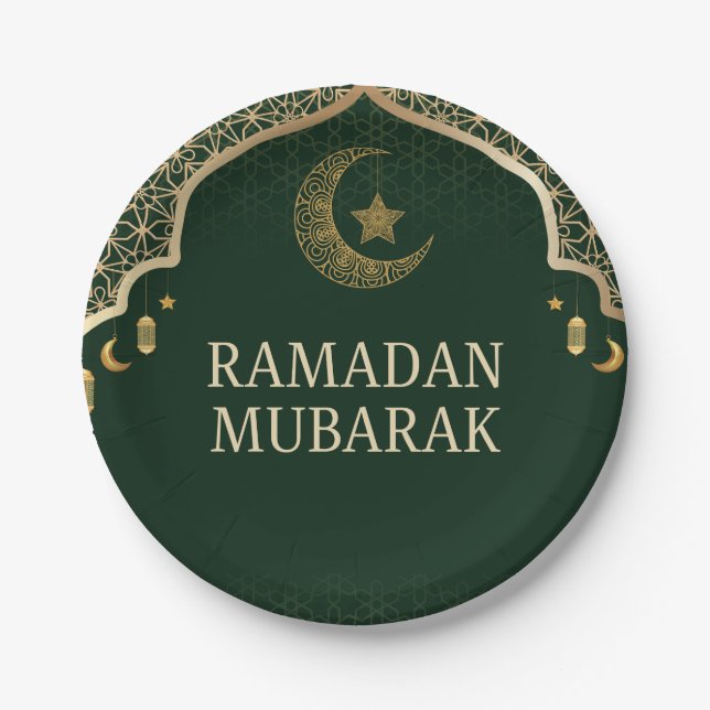 Ramadan Kareem Ramadan Mubarak Pappteller (Vorderseite)