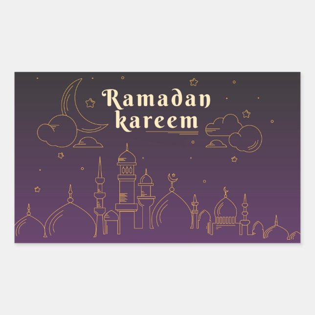 Ramadan Kareem Rechteckiger Aufkleber (Vorderseite)