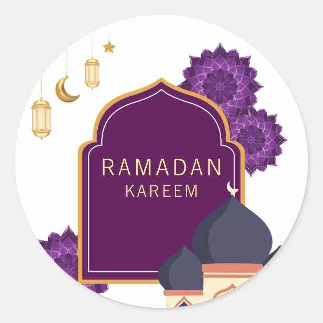 Ramadan Kareem Runder Aufkleber (Vorderseite)