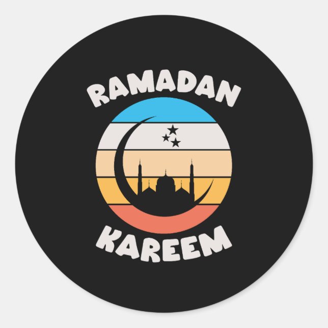 ramadan kareem runder aufkleber (Vorderseite)